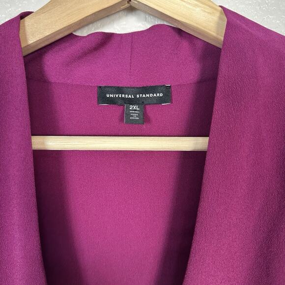 Universal Standard Women’s Crêpe De Chine V-Neck Blouse Top Akala Purple Size 5X - Picture 3 of 10